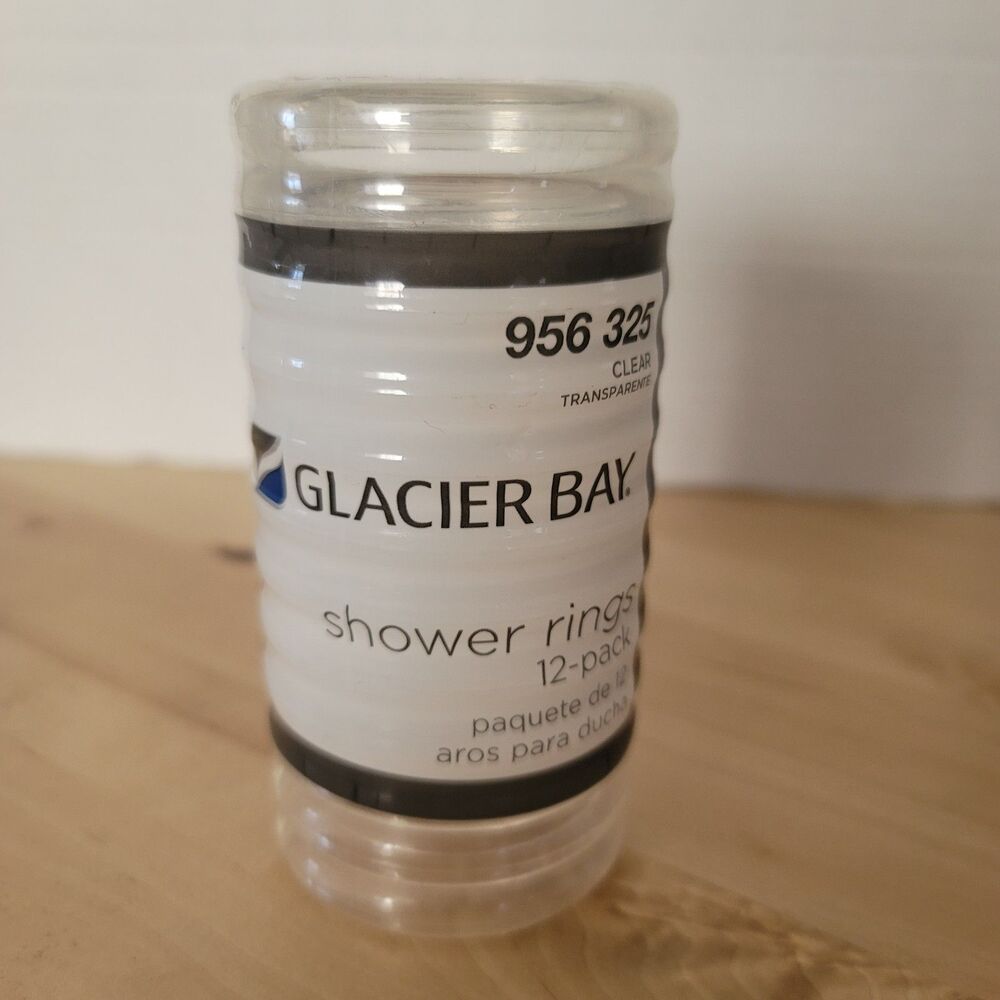 Glacier Bay Shower Curtain Rings Clear/Transparent Minimalist Simple Retro